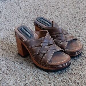 Candies 90s Y2k Vintage Wooden Heel Sandals Size 6.5